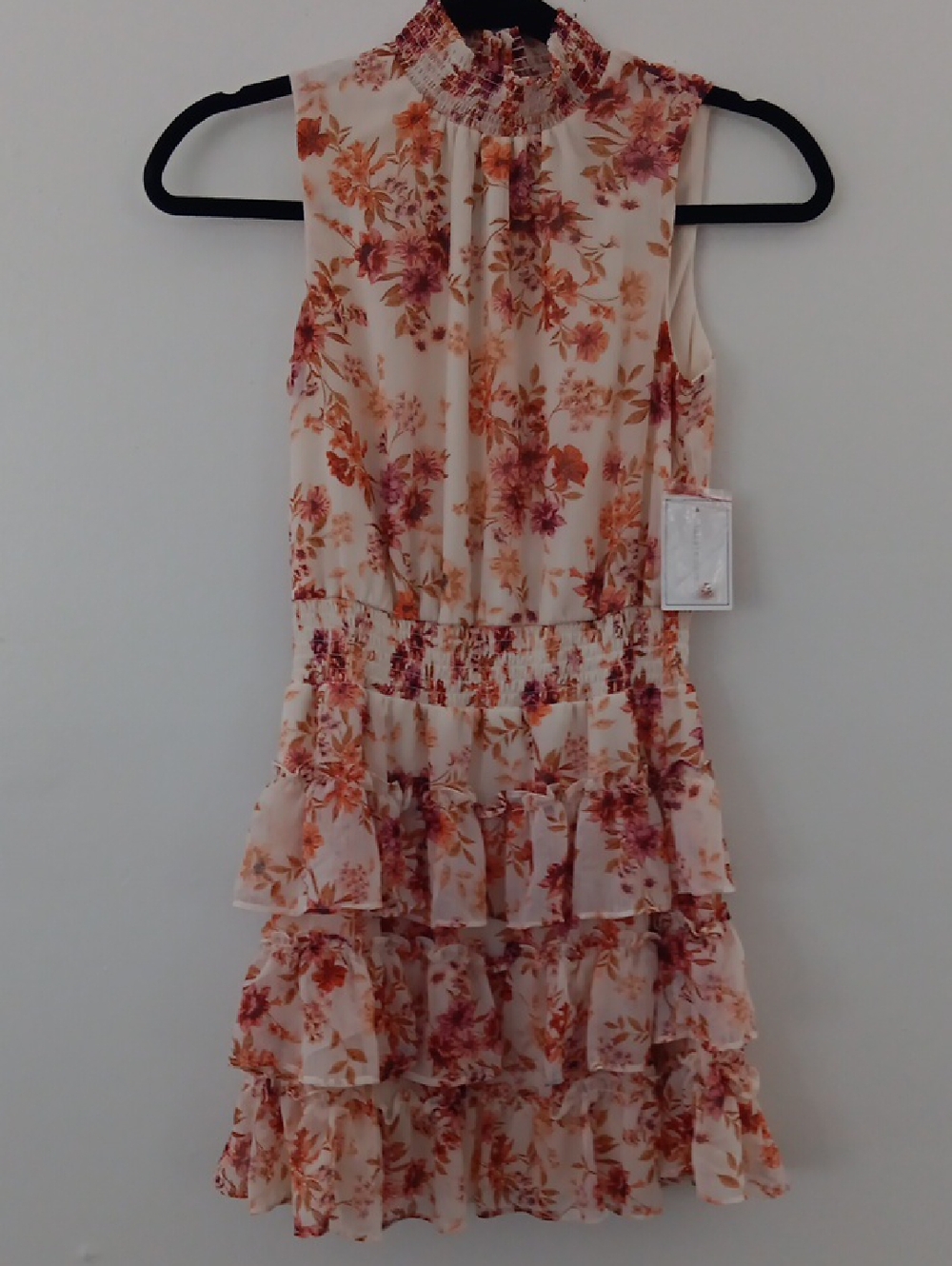 1 State Floral Ruffle Tiered Sleeveless Dress #3524
